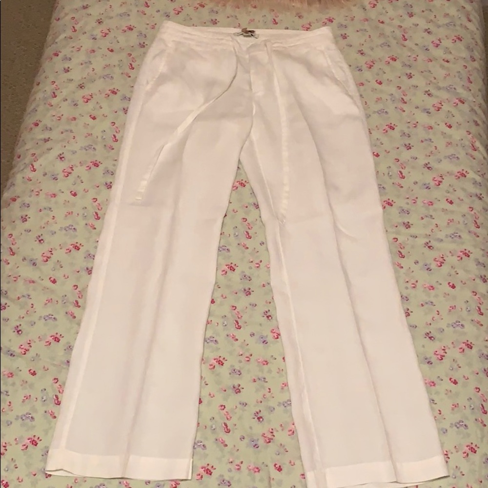 Banana Republic White Linen Pants